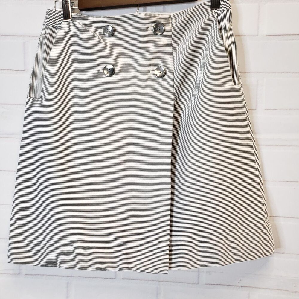 The Limited A-line Blue & Ivory Striped Sailor Style Skirt Womens 6 S small
